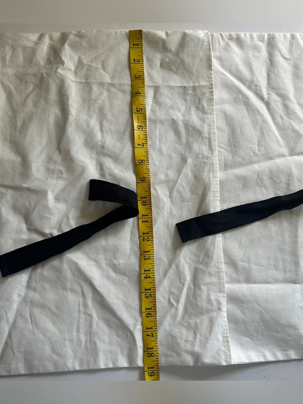 CHANEL White Dust Bag with Black Logo and Tie